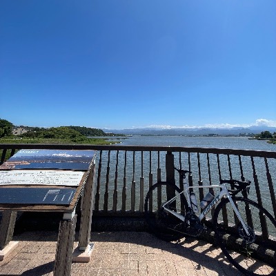 石川県　柴山潟　バイクが光ってる✨